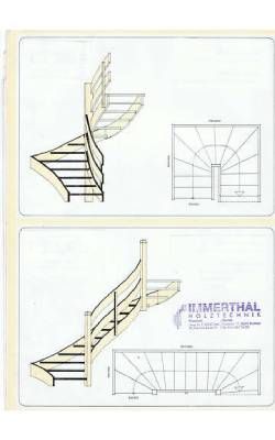 Plan für eine halbgewendelte Treppe von Immerthal Holztechnik GmbH